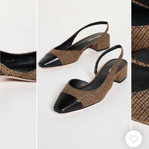 New in Box - Veronica Beard - Brown and Black Slingback Heels